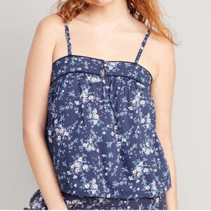 OLD NAVY Floral Smocked Pajama Cami Swing Top in‎ Navy Floral